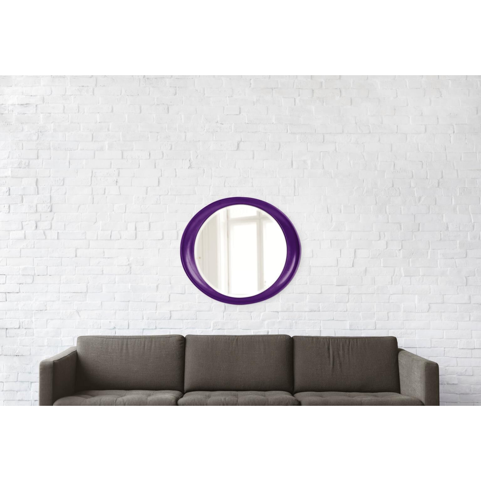 Ellipse 39 X 35 inch Glossy Royal Purple Wall Mirror